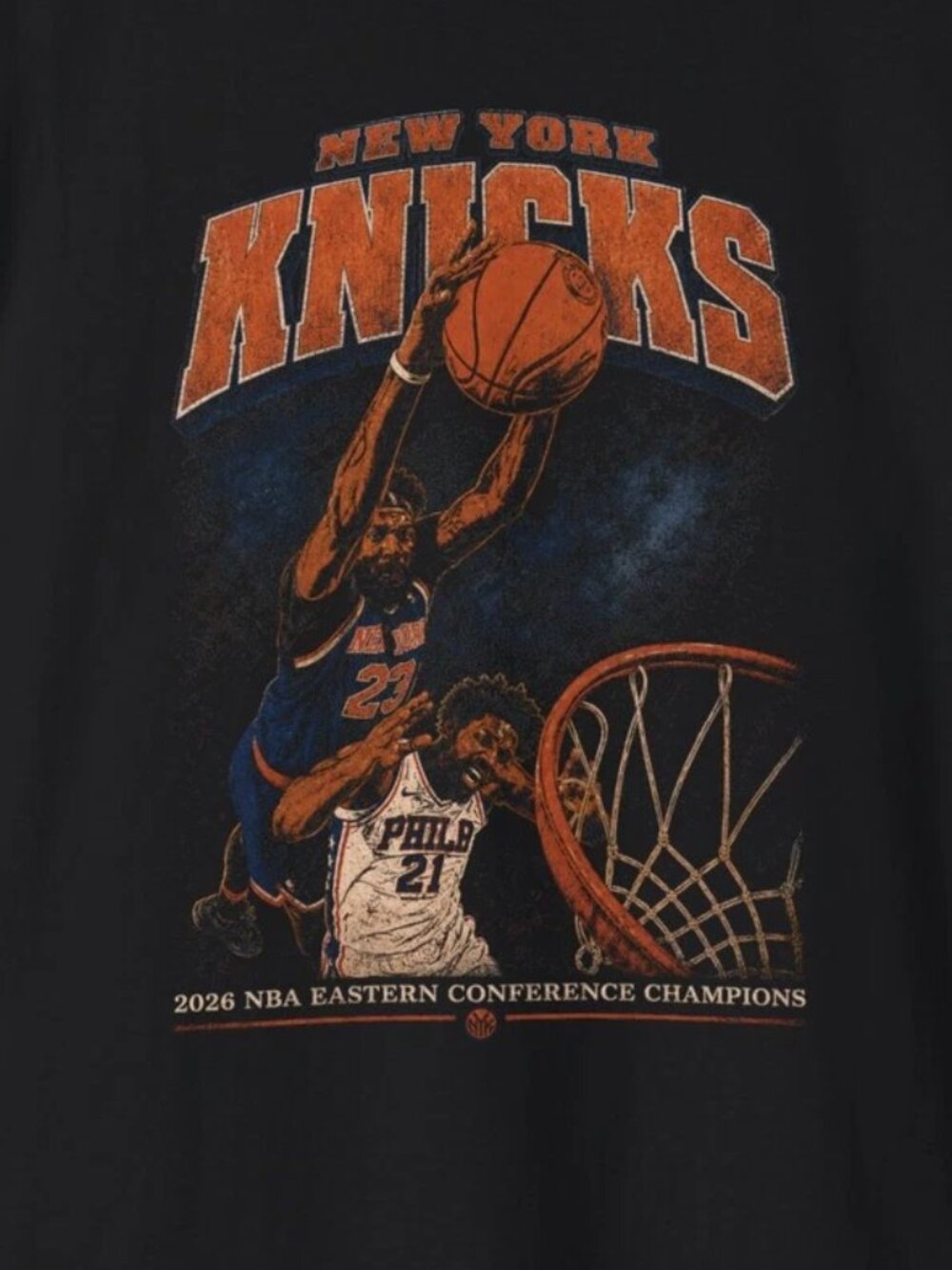 New York Knicks Eastern Conference Champions Tee Shirt NYC Mitchell Robinson - Picture 2 of 5